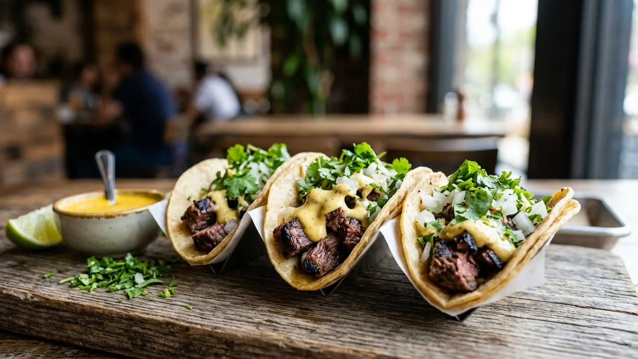 Calexico carne asada tacos with famous crack sauce